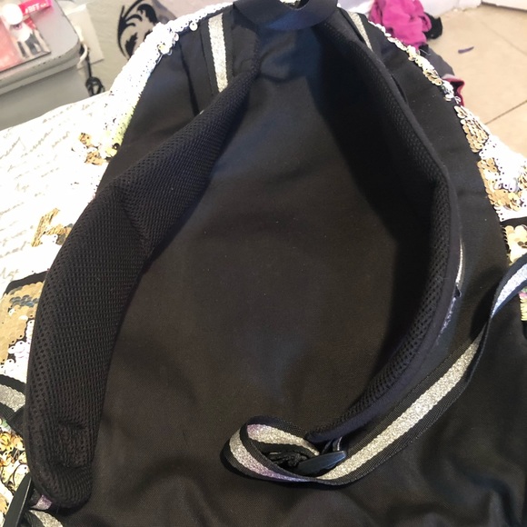 Bling campus backpack pink and gold full sequined - Picture 3 of 4